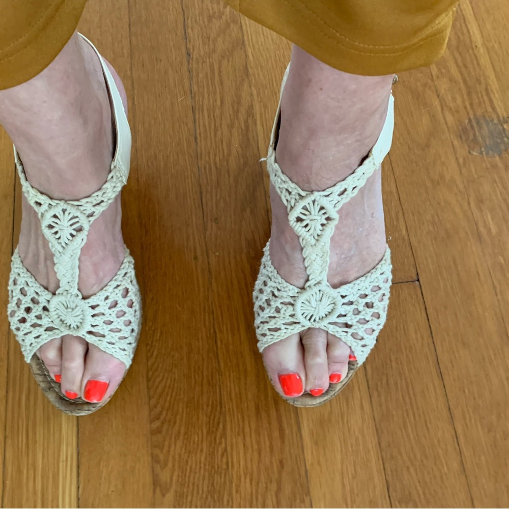 Rampage Size 10 macrame cork sandals